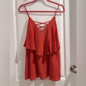 Women's Tangerine Sleeveless Silk Top